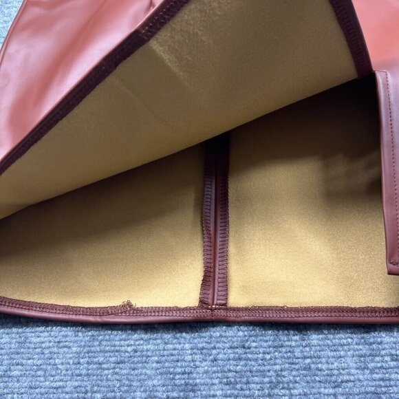 Rue21 Mini Skirt Womens M Brown Faux Leather Slit Stretch Zip Lined New - Picture 2 of 8